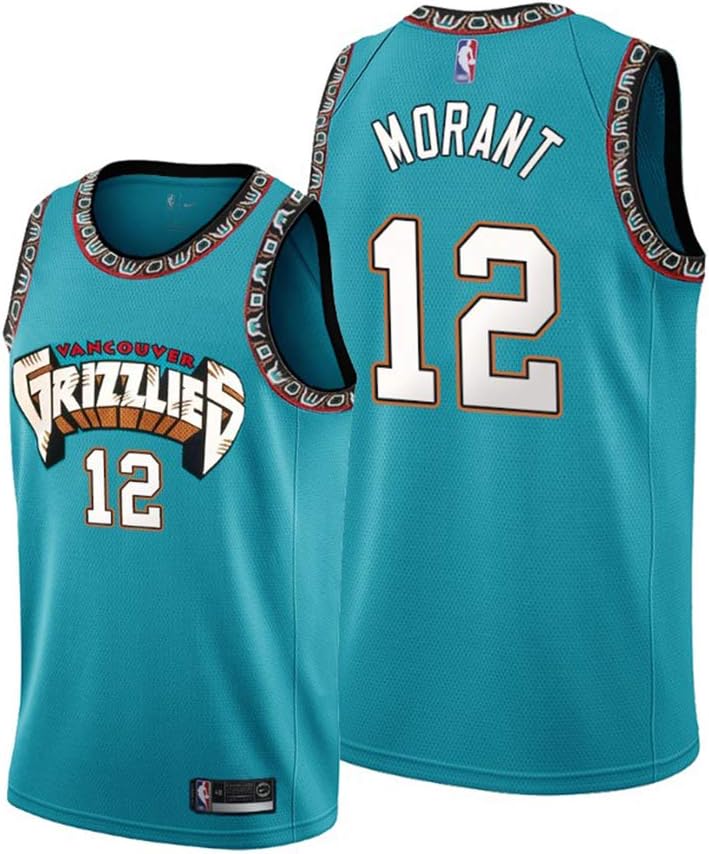 TNXO Ja Morant Jersey, Vancouver Grizzlies NO.12 Icon Edition Swingman Jersey, Player Edition Fan Polyester Fiber Breathable Basketball Jersey