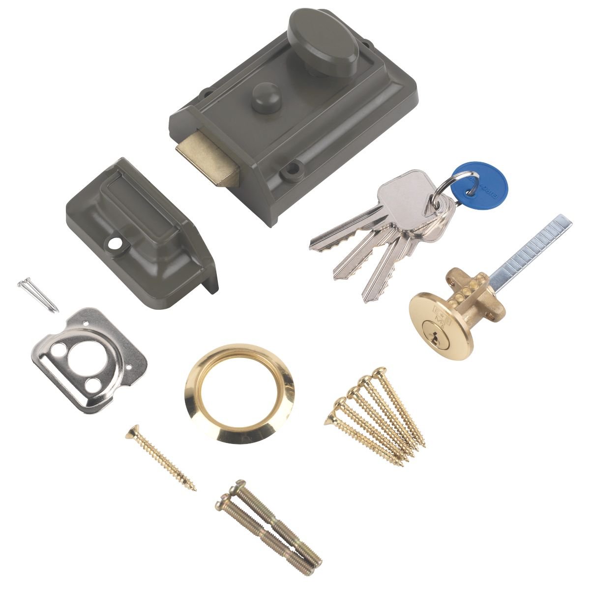 Smith & Locke Traditional Rim Cylinder Night Latch Green 60mm Backset