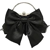 Anytiger Women's Bow Clutch Purse White Evening Handbag with Detachable Chain, Wedding Prom Crossbody Bag