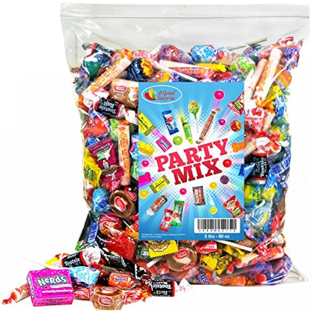Assorted Candy Party Mix, 5 LB Bulk Bag Halloween OVER 275 Pieces Assorted Candy Party Mix, 5 LB Bulk Bag Halloween OVER 275 Pieces