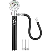 Ball Pump with Pressure Gauge, eBall Sports Ball Air Pump with Inflation Needles &amp; Pressure Release Valve for Basketball, Football, Soccer Ball, Rugby, Volleyball and Other Inflatable Balls