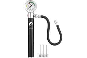 Ball Pump with Pressure Gauge, eBall Sports Ball Air Pump with Inflation Needles & Pressure Release Valve for Basketball, Football, Soccer Ball, Rugby, Volleyball and Other Inflatable Balls