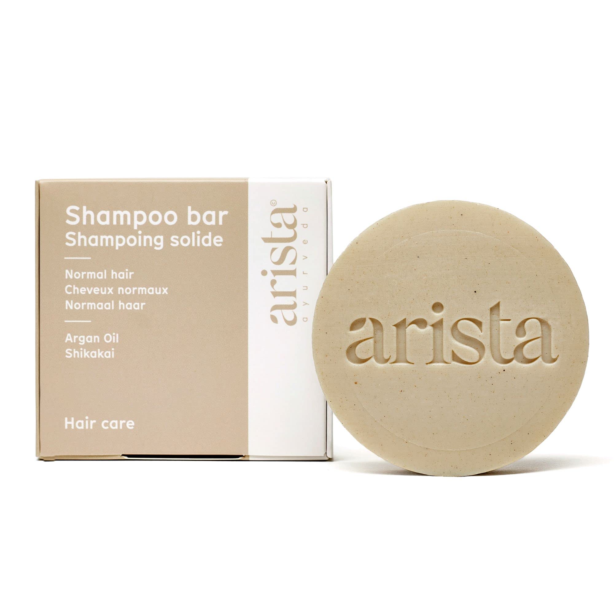 Arista Normal Hair Shampoo Bar, Sulfate Free, Shikakai Fruit Powder & Argan Oil Shampoo, Eco Women's and Men's Shampoo Bar, Solid Vegan & Ayurvedic Shampoo (80 g)