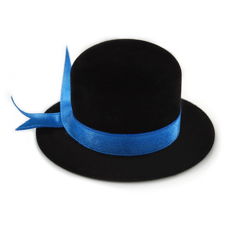 Avalaya Black Velour Hat Jewellery Box For Small Ring/Stud Earrings/Pendant/Small Brooch