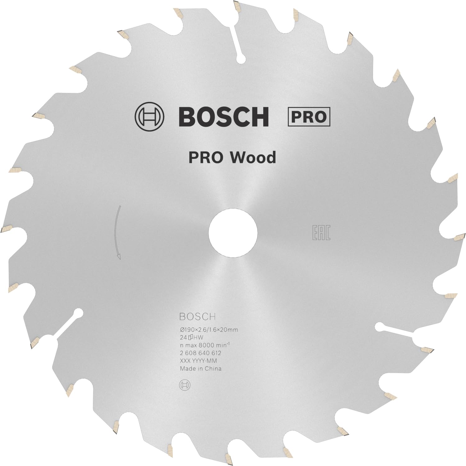 Bosch 1x PRO Wood Circular Saw Blade for Corded Hand-Held Circular Saws (for Softwood, Hardwood, Ø mm, Professional Accessory Hand-Held Circular Saw)