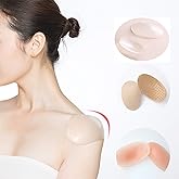3 Pairs/Set Soft Reusable Shoulder Push-Up Pads, Breathable Silicone Adhesive Shoulder Pad for Women, Girls, Anti-Slip Enhancer Shoulder Pads for Shoulder Slip Height Enhancer(Transparent & Skin)