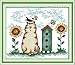eGoodn Cross Stitch Stamped Kit Pre-Printed Pattern Sunflower and Cat, 11ct Aida Fabric Size 13 inches by 9.8 inches for Embroidery Needlework Art Crafts Lovers, No Frame