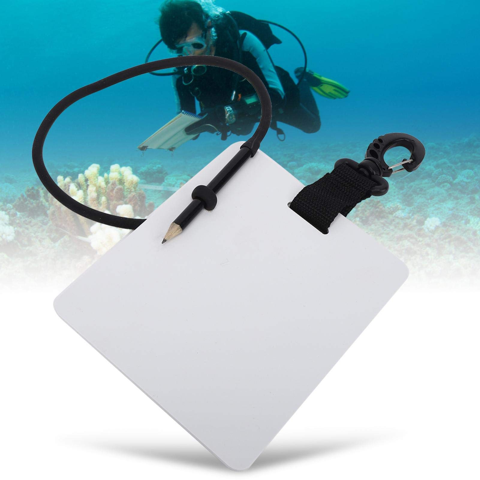 Kuuleyn Underwater Writting Slate, Plastic Underwater Writting Slate Handwriting Plate Notebook Gear Board with Replaceable Pencil Scuba Choice Scuba Diving Writing Dive Slate