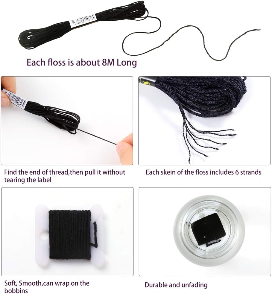 Pllieay 30 Skeins Friendship Bracelets Floss, Black to White Gradient Grey Embroidery Floss - Image 4