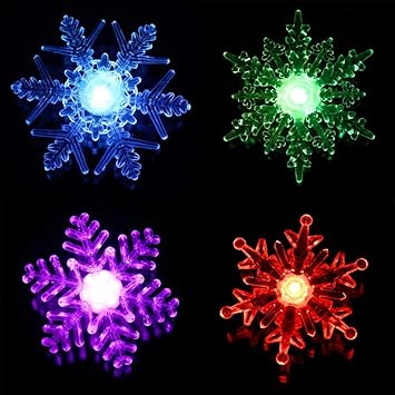 designfun 1 x LED Schneeflocke WEIHNACHTSDEKO FENSTERBELEUCHTUNG Ø 10 cm FARBWECHSELND