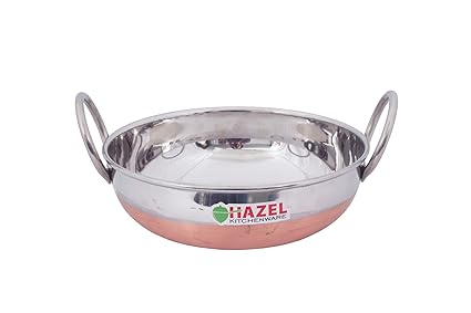 Hazel Alfa Premium Heavy Gauge Stainless Steel Kadhai Cookware with Copper Bottom (1.5 LTR),