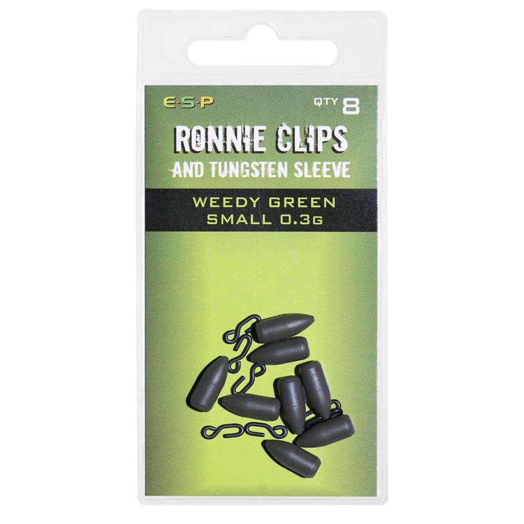 Drennan ESP Ronnie Clips And Tungsten Sleeve Weedy Green Qty 8 (Small) โ image 1
