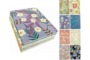 ALIMITOPIA 8pcs Mini Notebook Portable Pocket Notebook Journal Steno Memo MiniDaily NotePad,3.5X5 inches,24 sheets,College Ruled Pages(Flower Pattern)
