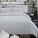 Merryfeel Seersucker Duvet Cover Set King Size,100% Cotton Yarn Dyed Duvet Cover Set - King Grey