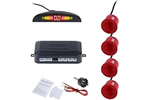 Tiemahun LED Parking Sensors Car Auto Vehicle Reverse Backup Radar System, Sound Warning, Water Resistant Anti-Freeze, 22MM D