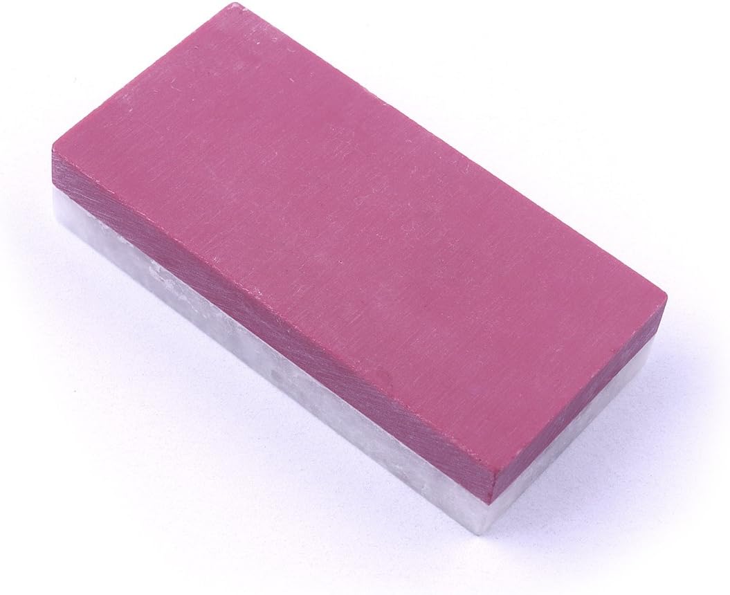 ATOPLEE1pc Dual-Sides Ruby Natural Agate 3000&10000 Grit Knife Whetstone Sharpening Stone