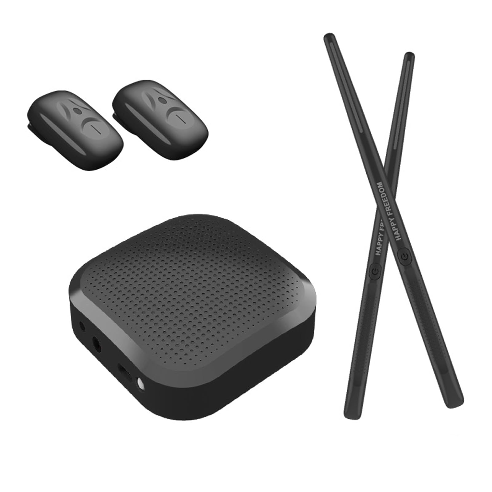 Virtual Air Drum Set, Electric Portable Rechargeable Air Drum Sticks with 3D Motion Sensing, Foot Pedal, Audio Converter, for Beginners Children Adults