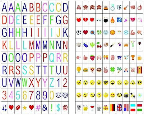 180 Cinema Letters Including 90 Multi-color Letters and 90 Multi-color Emojis for A4 Cinematic Light Box