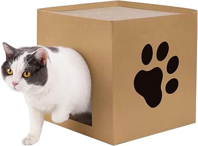 Septillar Cat Cardboard House with Scratcher Pads 30x30x30cm