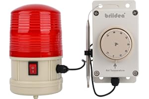 Briidea Low Temperature Warning Light, Magnetic Base Design, Adjustable -10°F to 70°F Setting, Flashing Alert Activates Automatically Below Threshold for Unattended Protection