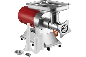 Uargd Electric Meat Grinder, 661 Lbs/Hour, 1100 W Meat Processing Machine, 1.5 HP Electric Mincer with 2 Grinding Plates and 