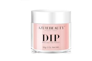 AZUREBEAUTY Dip Powder - Nude Pink Color 2Oz/56g, Sheer Salmon Pink Rose Soft Peach Pink Dipping Powder Crystal Natural Nail Art Starter Manicure Salon DIY Home for Starter Gift