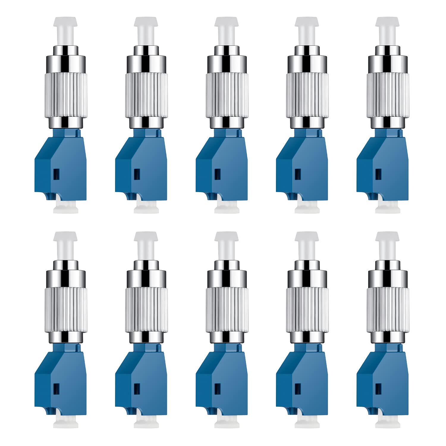 MSDADA 10 Pcs Visual Fault Locator Adapter, Fiber Optic Connector, Single Mode 9/125um FC Male to LC Female Adapter for VFL Connector