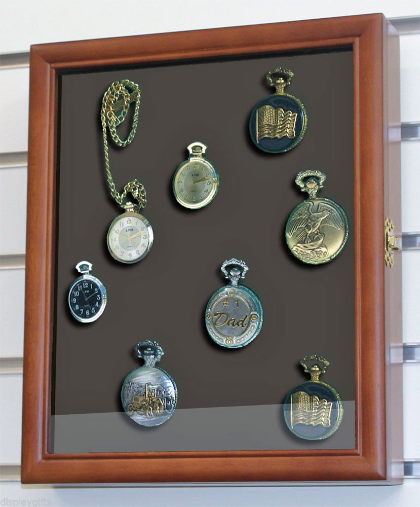 Display Case Shadow Box For Pocket Watches Wall
