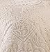 Beatrice Home Fashions Medallion Chenille Bedspread, Standard Sham, Ivory