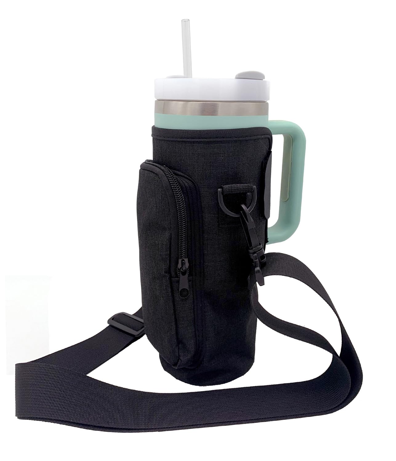 KOSTOO Insulator 40oz Tumbler Sleeve, Reusable Protective Water Bottle Sleeve Cover with Handle Strap for Stanley/Simple Modern 40oz Tumbler (Nylon Black)