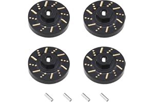 eMagTech 4Pcs Black Wheel Weights Hex Adapter Brass 7 mm Heavy Duty Wheel Hub Spacers Compatible with Axial SCX24 AXI90081 AX