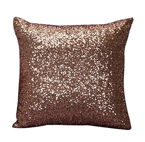 Home Decor Pillow, Gillberry Solid Color Glitter Sequins Throw Pillow Case Cafe Home Decor Cushion Covers (Coffee)