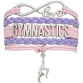 Infinity Collection Gymnastics Bracelets For Girls- Adjustable Charm Bracelet Gymnastic Charm. Gymnastics Bracelet Gifts for Gymnasts, Teams & Coaches.