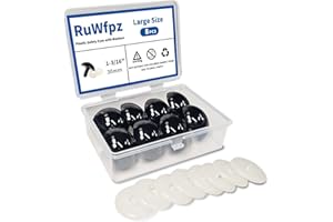 RuWfpz Large Safety Eyes for Crocheting Amigurumi 30mm 1-3/16" - 8Pcs Stuffed Animal Eyes with Washers, Black Plastic Amigurumi Crochet Eyes for Doll Bear Crafts Button Plushies