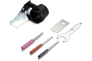 Trhretn 1453 Sharpening Attachment Kit for Dremel Sharpening Outdoor Gardening Tools with Grinding Stones and Sharpening Angle Guide Attachment 6Set Chainsaw Sharpening Attachment Kit