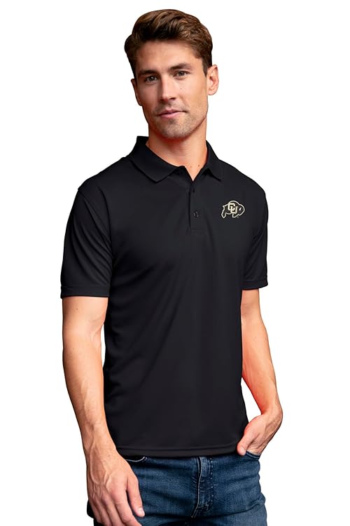 Vantage Apparel Men's Collegiate Premium Moisture Wicking Team Color Icon Polo, Colorado Buffaloes, 3X-Large