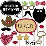 Big Dot of Happiness Little Cowboy - Western Photo Booth Props Kit - 20 Count