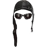 Aviator Hat and Goggles | Aviator Pilot Costume Accessories | Retro Pilots Hat