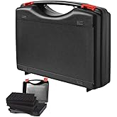 AOOCY Small Hard Carrying Case with Pluck Foam Interior for iPhone, GoPro, Camera, and More- Outer Size 9.3 x 7.5 x 2 Inches, Black
