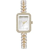BESTKANG Elegant Pearl Watches for Women Small Square Dial Analog Quartz Watch Pearl Strap Diamonds Bracelet Dress Women's Watch