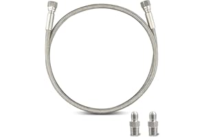 SZRKRLA Stainless Steel PTFE Reinforced Hose Fit for ARB 740203, JIC-4 Female or 1/4 NPT Male Adapter, 870 PSI, 40 Inch Length,-40°F-400°F