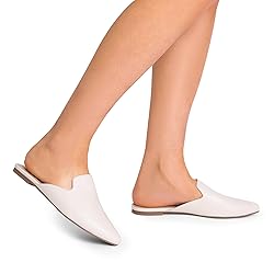 DREAM PAIRS Women's Flat Mules Pointed Toe Backless