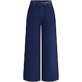 CIDER Women Wide Leg Jeans High Waisted Belted Flare Denim Casual Going Out Pants