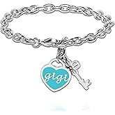 Zuremid Personalized Heart Pendant Bracelets Gifts for Women Teen Girls Sister Mom Best Friend Adjustable Bangle for Birthday Christmas Mothers Day Gifts