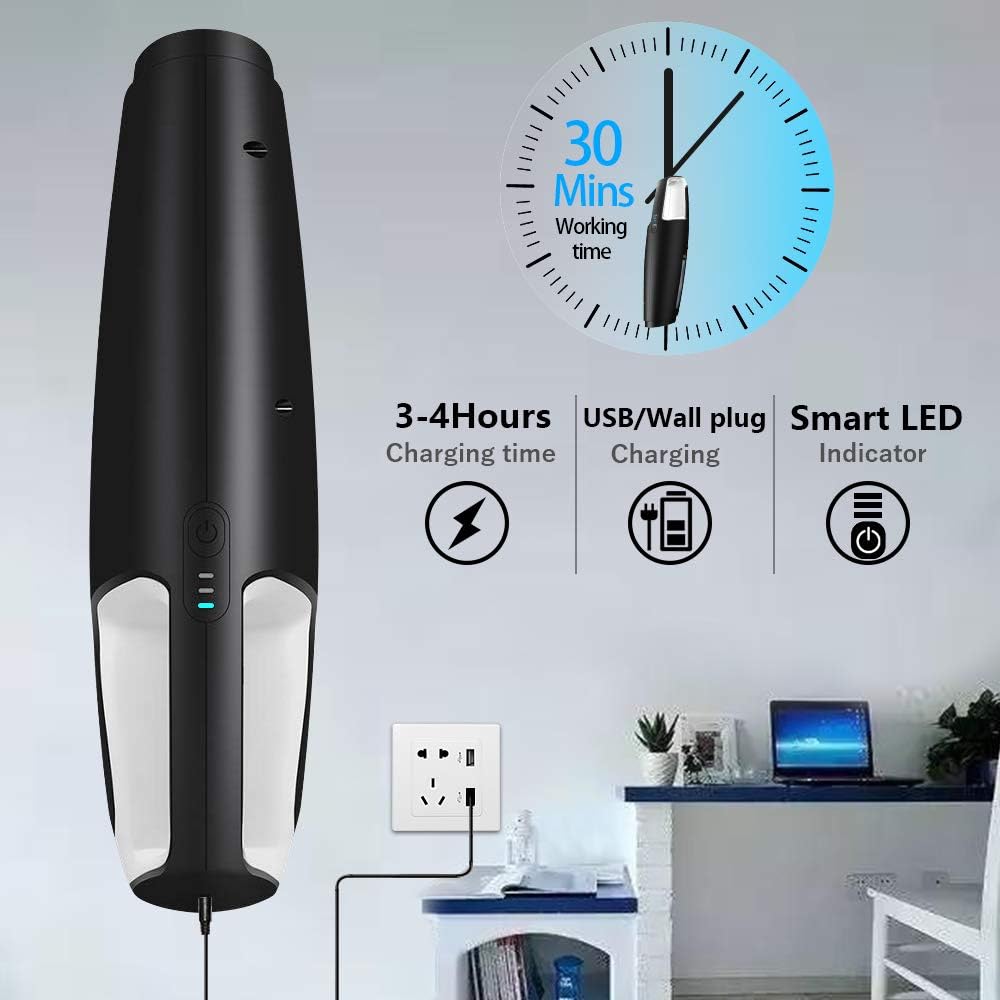 Mini Car Vacuum Cleaner Cordless, 7Kpa Portable Small Handheld Vacuum, Wet Dry Lightweight Rechargeable Hand Vac Buster for Pet Hair, Dry Wet Amphibious Vehicle Cleaner Dust Cleaning -
