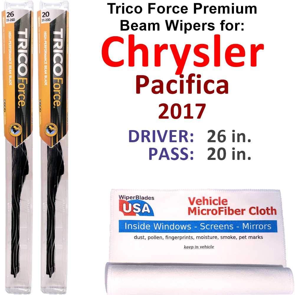 Amazon.com: Premium Beam Wiper Blades for 2017 Chrysler Pacifica Set