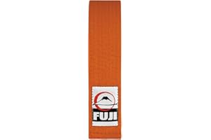Fuji Solid Rank Karate Judo TKD Belts - Premium Cotton Belt with Durable Stitching - Ideal for Mixed Martial Arts (Orange, 4)