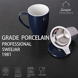 Sweejar Porcelain Tea Mug with Infuser and