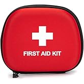 Jipemtra First Aid Hard Case Empty, First Aid Hard Case First Aid EVA Hard Red Medical Bag for Home Health First Emergency Responder Camping Outdoors (5x4x1.8 Small)