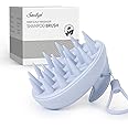 Sndyi Scalp Massager Shampoo Brush, Scalp Scrubber with Soft Silicone Bristles, Scalp Exfoliator for Dandruff Removal, Wheat Straw Hair Scalp Massager for Hair Growth, Wet Dry Scalp Brush, Blue